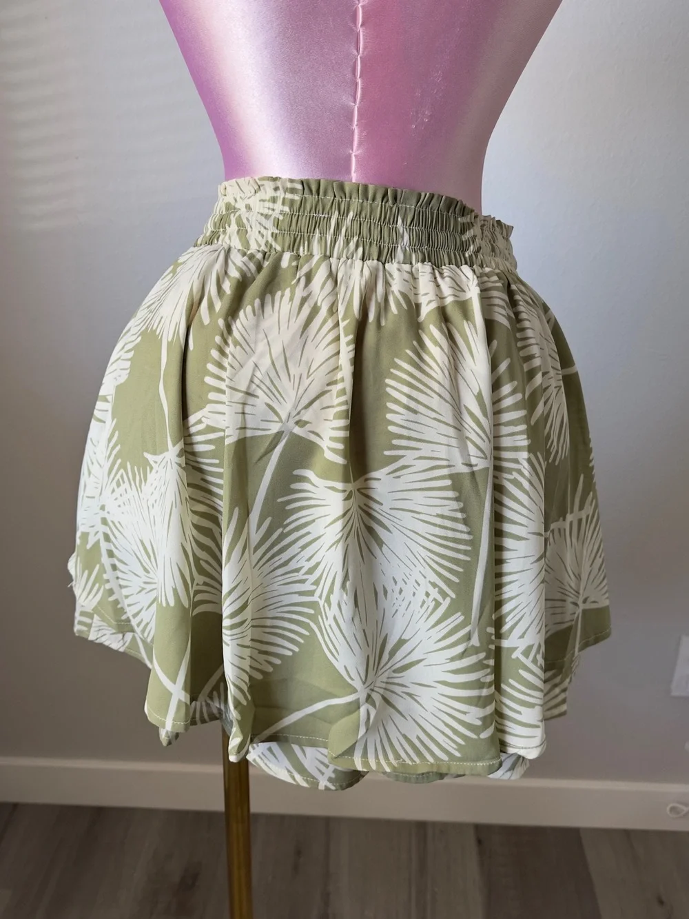 Women's Olive Green Printed  skort